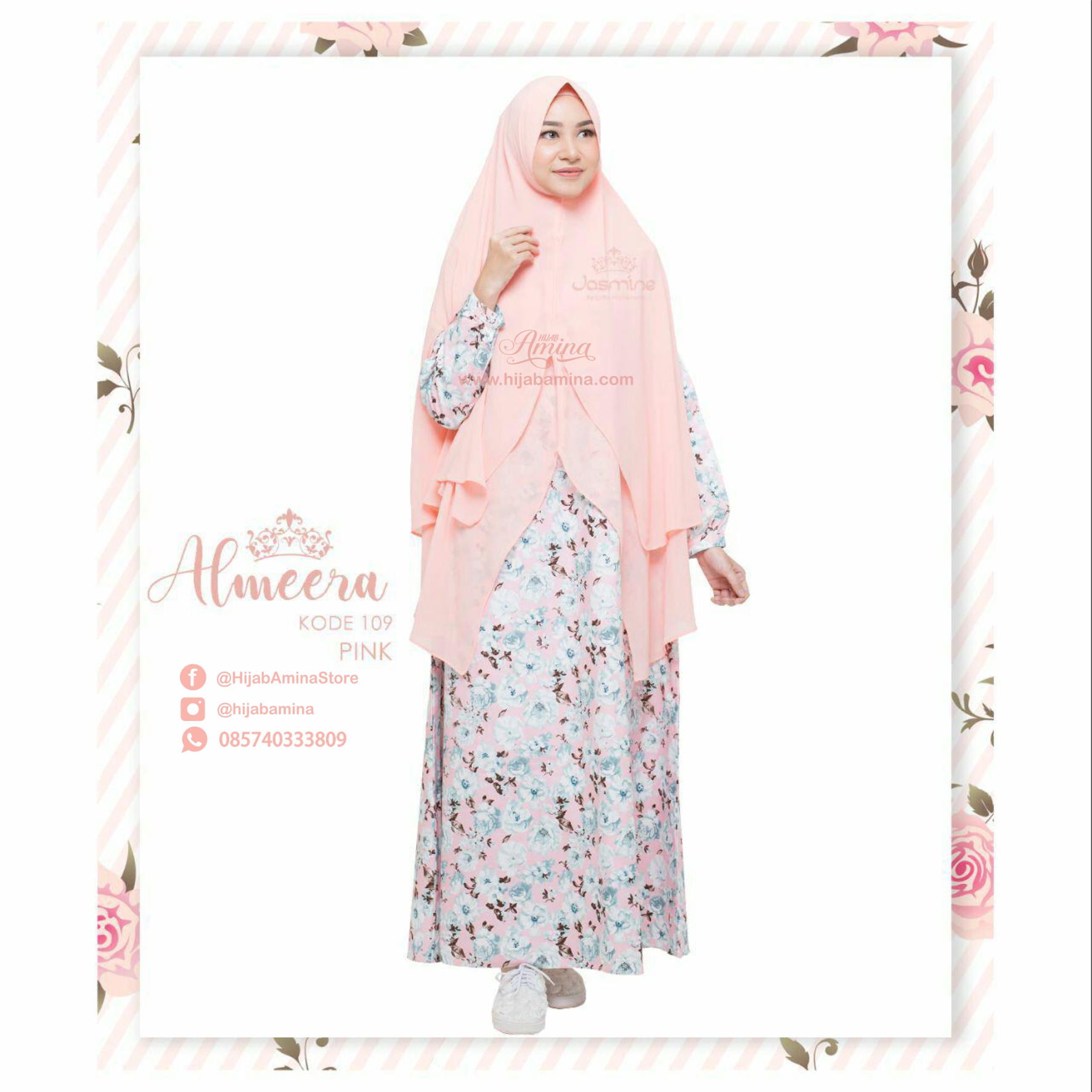 ALMEERA DRESS KODE 109 - PINK - HijabAmina.com