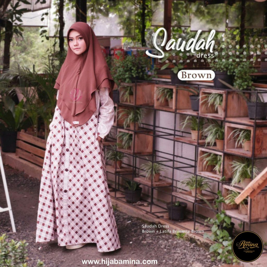 SAUDAH DRESS - BROWN - HijabAmina.com